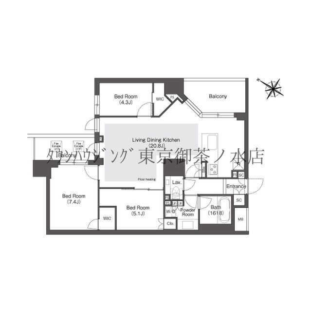 【オアーゼ文京大塚の間取り】