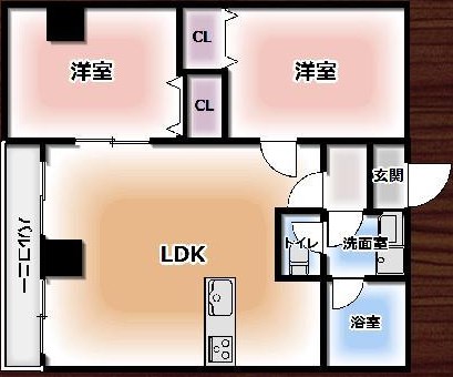 吹田市尺谷のマンションの間取り