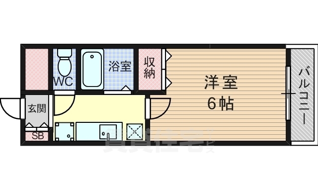 京都市西京区桂艮町のマンションの間取り