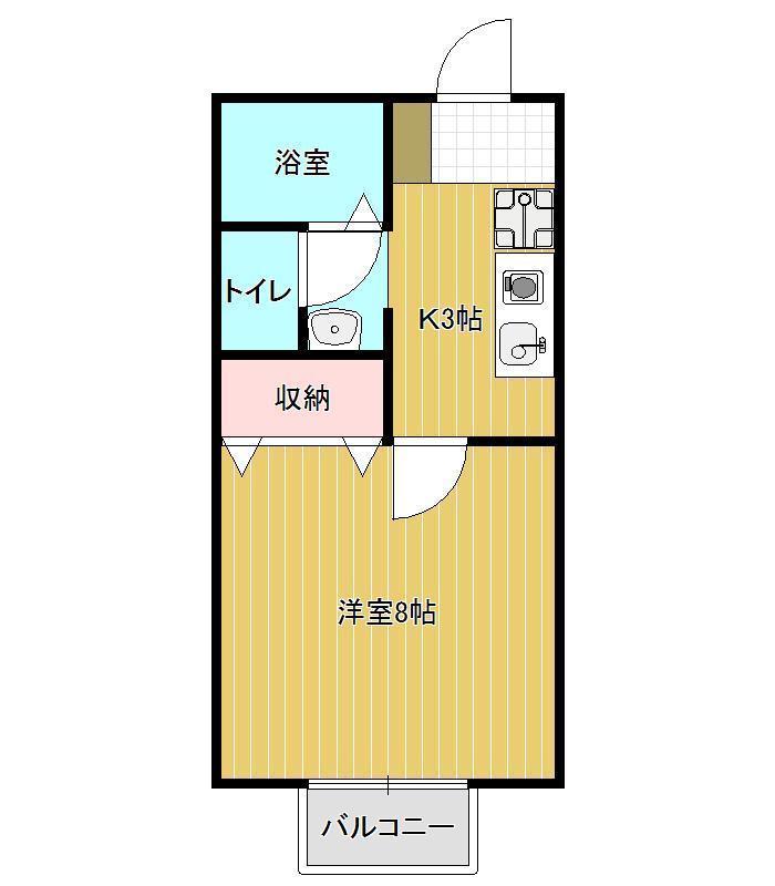 山形市若宮のアパートの間取り