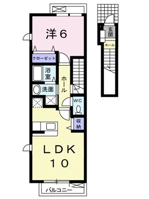 東温市牛渕のアパートの間取り