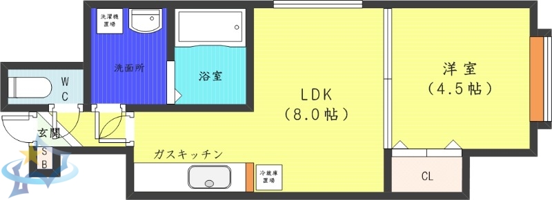 札幌市白石区菊水五条のアパートの間取り