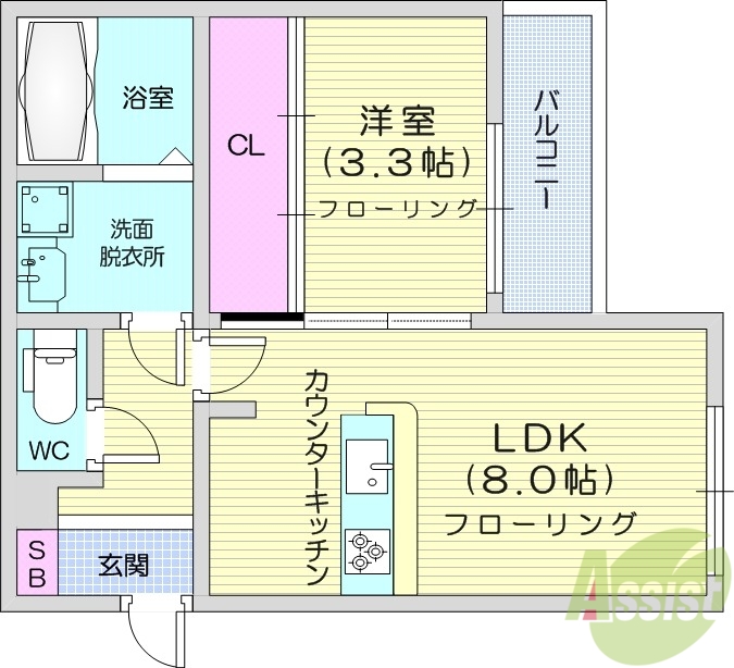 名取市植松のアパートの間取り