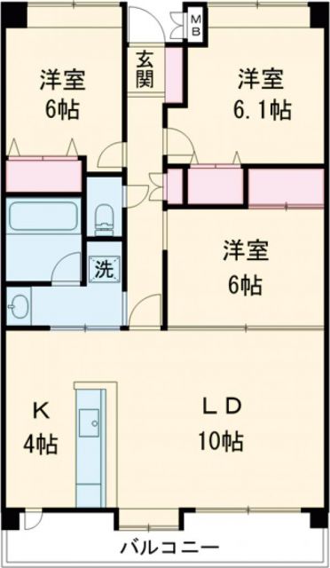 D‘クラディア南万代の間取り