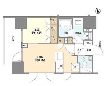 港区東麻布のマンションの間取り