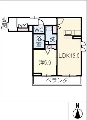 シャーメゾン栄町の間取り