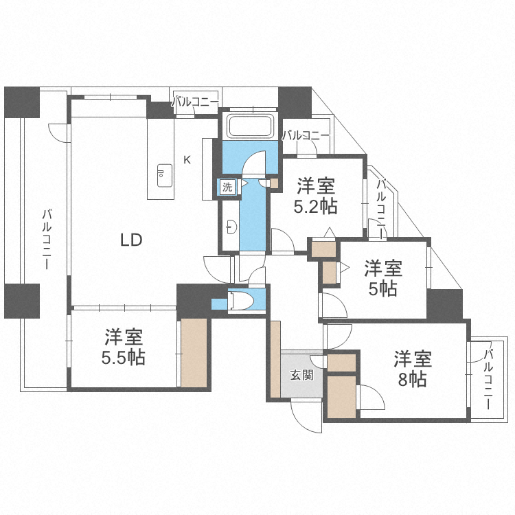 アルス円山公園サウスプロムナードの間取り