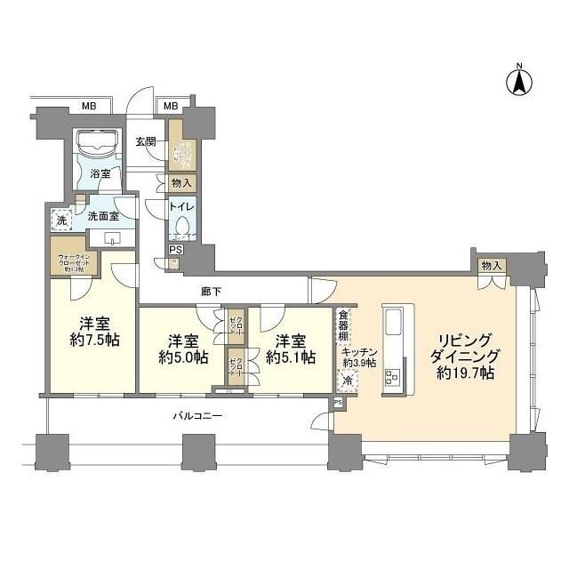 柏市若柴のマンションの間取り