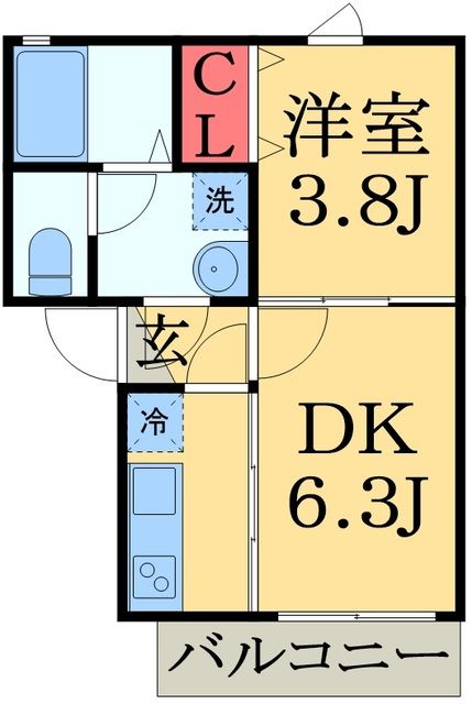 千葉市中央区南町のアパートの間取り