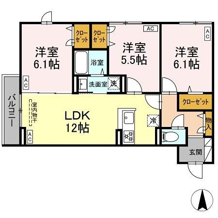 グラナーデ扇III2の間取り