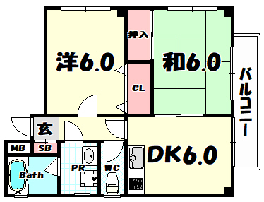 神戸市兵庫区塚本通のマンションの間取り