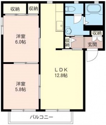 富士見市渡戸のアパートの間取り