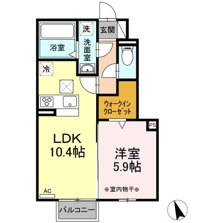 小牧市大字久保一色のアパートの間取り