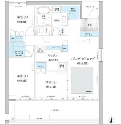 世田谷区砧のマンションの間取り