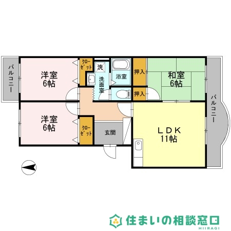 岡崎市薮田のマンションの間取り