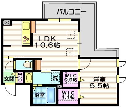 横浜市青葉区松風台のマンションの間取り