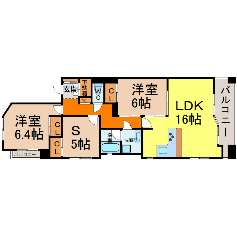 【名古屋市中区大須のマンションの間取り】