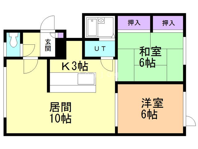 札幌市東区北三十条東のアパートの間取り