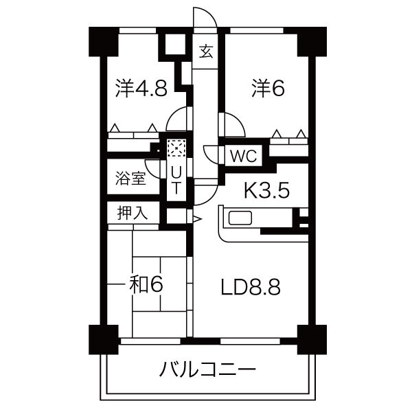 ダイアパレス寝屋川本町の間取り