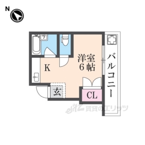 枚方市町楠葉のアパートの間取り