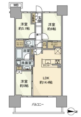 江東区東陽のマンションの間取り