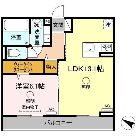 熊本市東区長嶺西のアパートの間取り