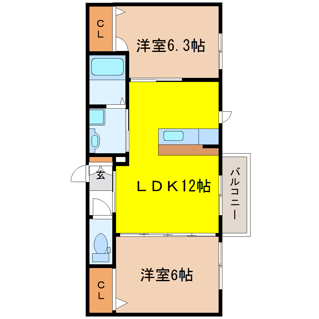 シャーメゾン薬師堂Iの間取り