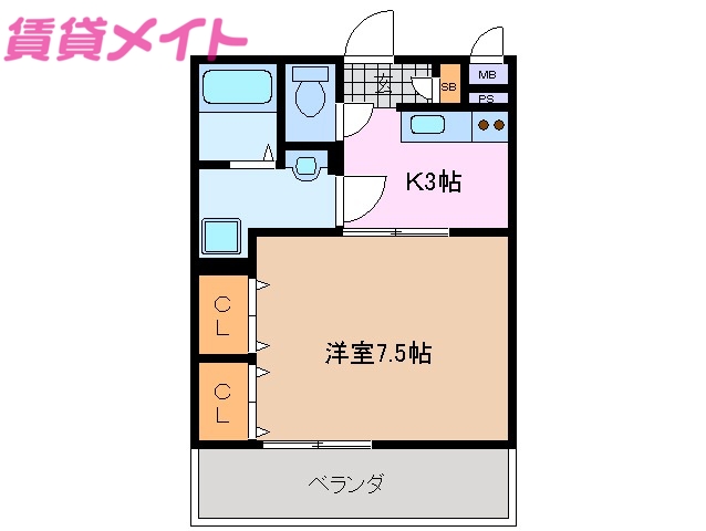 鈴鹿市高岡町のマンションの間取り