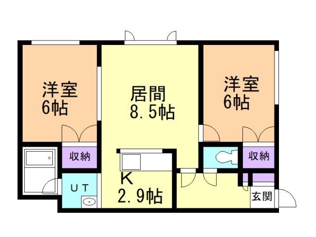 函館市人見町のアパートの間取り