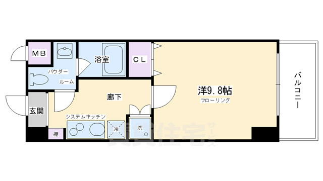 京都市下京区吉文字町のマンションの間取り