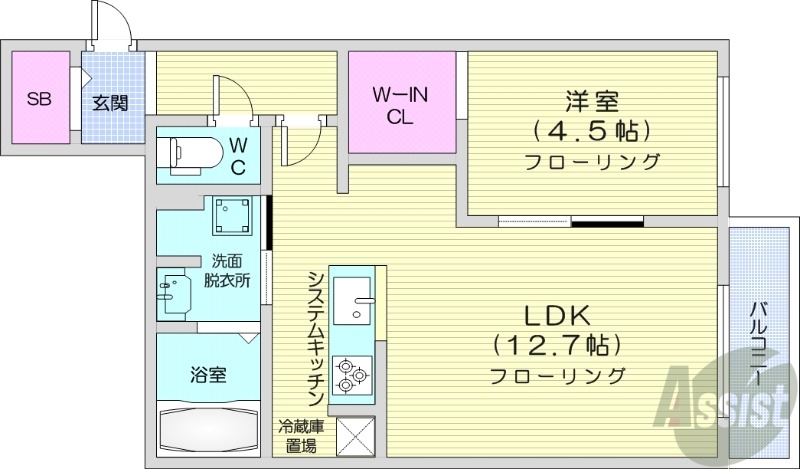 マレッセエクラ桑園の間取り写真