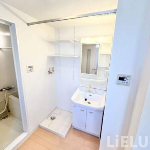 洗面設備　写真は別号室の反転タイプでございます。※現状優先