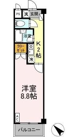 名鉄名古屋本線 一ツ木駅 徒歩3分 4階建 築18年の間取り写真