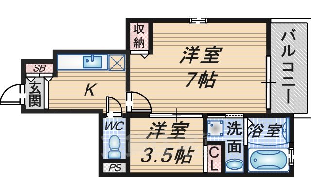 阪急神戸線 園田駅 徒歩20分 3階建 築14年の間取り写真