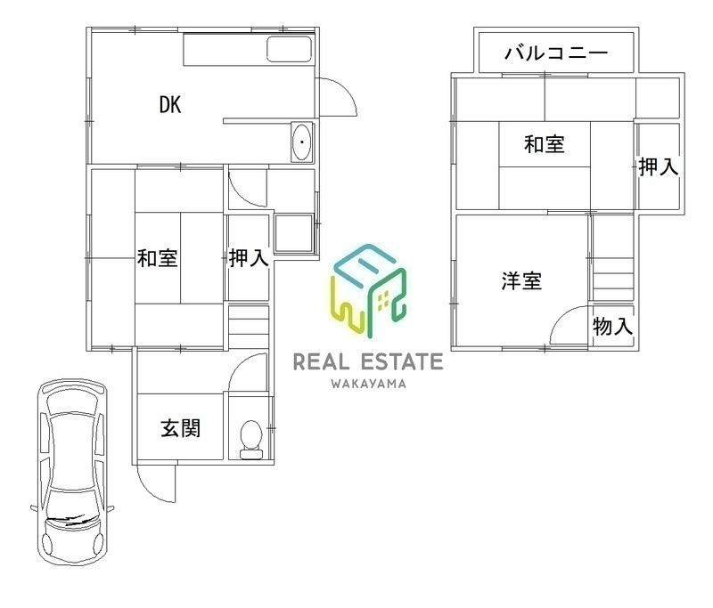 ＪＲ和歌山線 岩出駅 徒歩32分 2階建 築53年の間取り写真