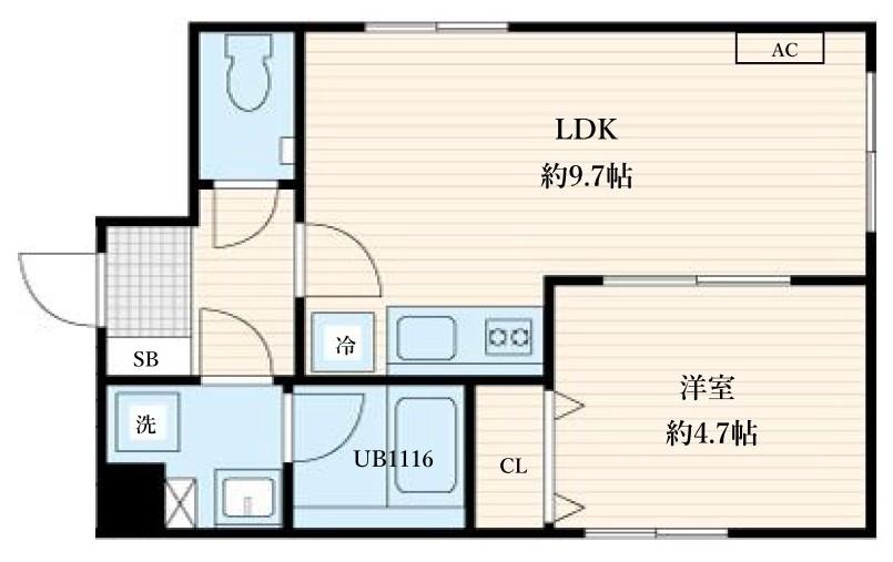 都営新宿線 森下駅 徒歩5分 5階建 築1年の間取り写真