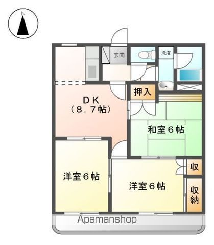 近鉄名古屋線 桑名駅 徒歩15分 2階建 築30年の間取り写真