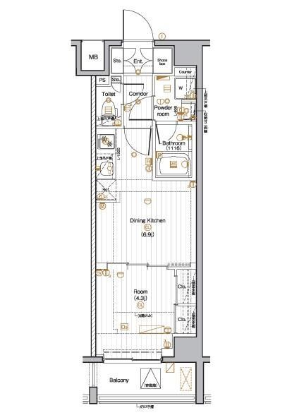 PREMIUM CUBE 池袋本町の間取り写真