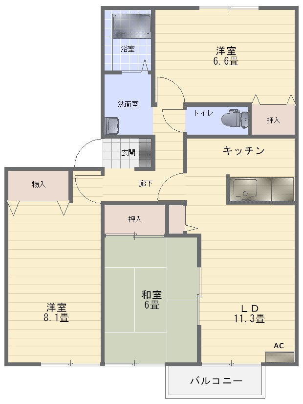 セジュールユザワの間取り