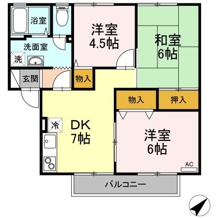 【武蔵村山市残堀のアパートの間取り】