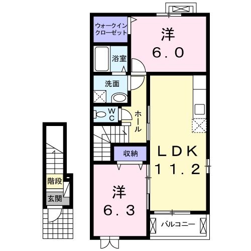 新居浜市高田のアパートの間取り