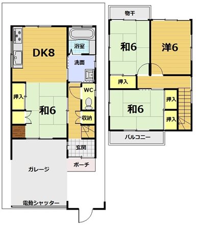 城陽市寺田のアパートの間取り