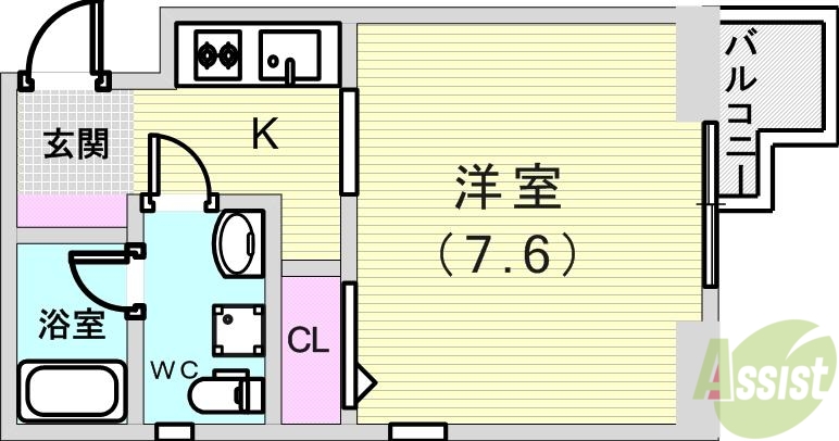 神戸市須磨区須磨浦通のマンションの間取り