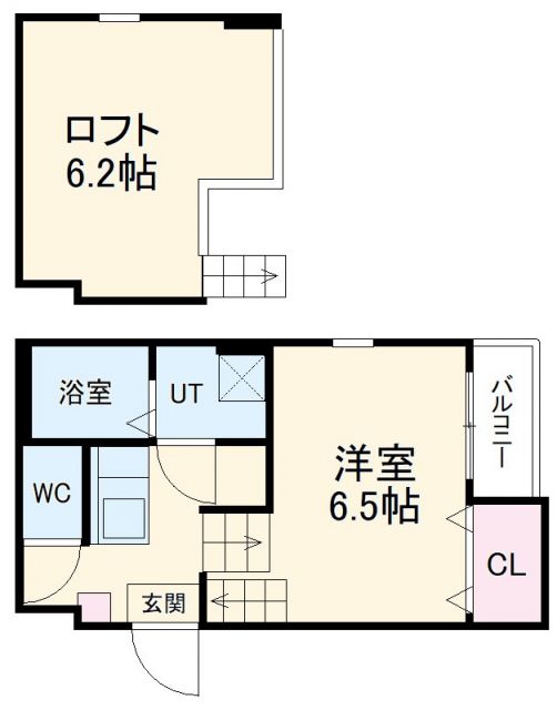 名古屋市中川区百船町のアパートの間取り