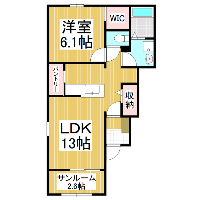 松本市寿中のアパートの間取り