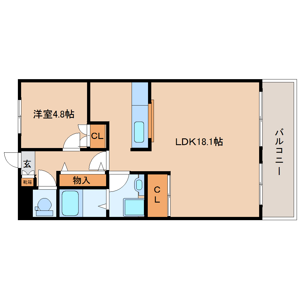 木津川市州見台のマンションの間取り