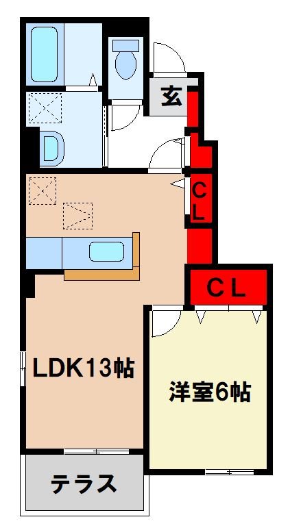 朝倉郡筑前町依井のアパートの間取り