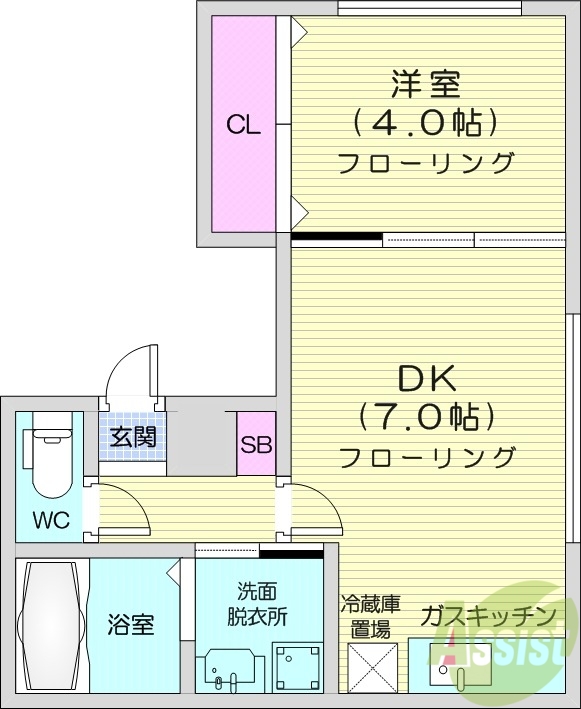 【ラフィーネ南15条の間取り】