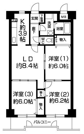 ウエストウイング嵯峨の間取り