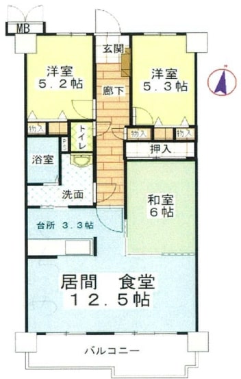 スペリア桑名二番館の間取り